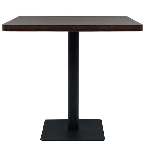 vidaXL Bistro Table MDF and Steel Square 80x80x75cm Dark Ash