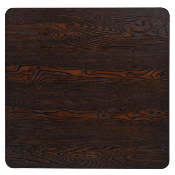 vidaXL Bistro Table MDF and Steel Square 80x80x75cm Dark Ash
