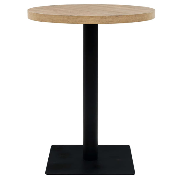 vidaXL Bistro Table MDF and Steel Round 60 x 75 cm Oak Look