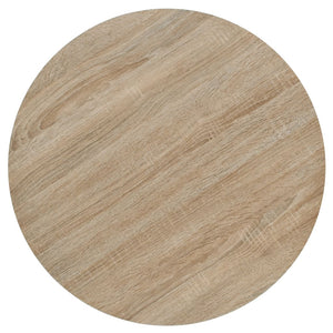 vidaXL Bistro Table MDF and Steel Round 60 x 75 cm Oak Look