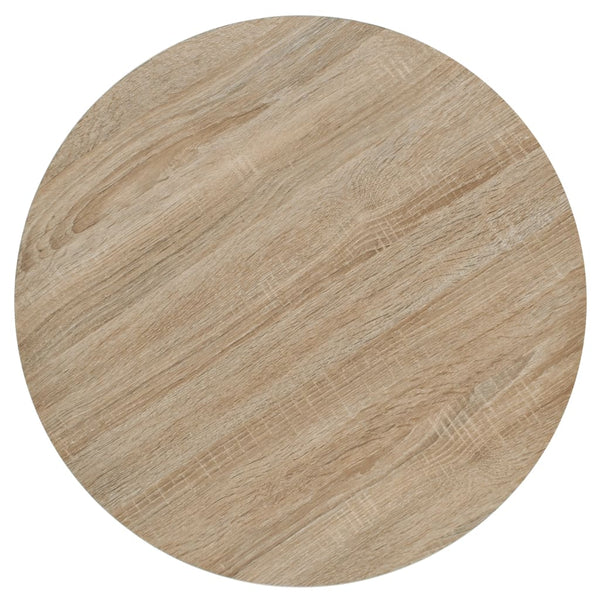 vidaXL Bistro Table MDF and Steel Round 60 x 75 cm Oak Look