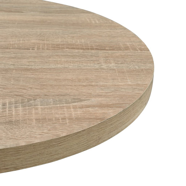 vidaXL Bistro Table MDF and Steel Round 60 x 75 cm Oak Look