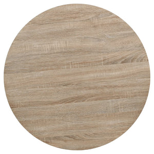 vidaXL Bistro Table MDF and Steel Round 80 x 75 cm Oak Look