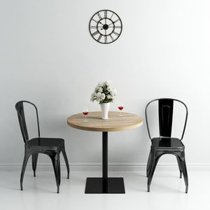vidaXL Bistro Table MDF and Steel Round 80 x 75 cm Oak Look