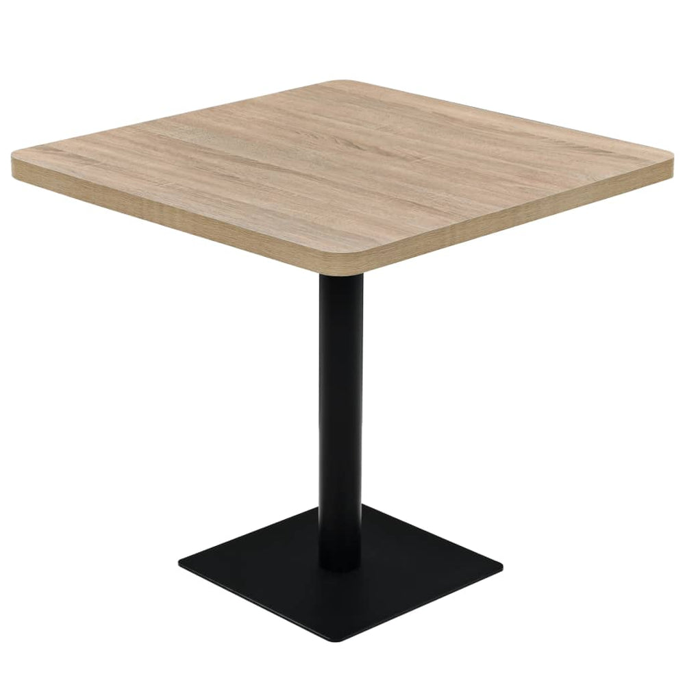 vidaXL Bistro Table MDF and Steel Square 80x80x75 cm Oak Look