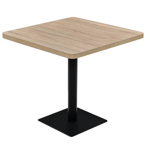 vidaXL Bistro Table MDF and Steel Square 80x80x75 cm Oak Look