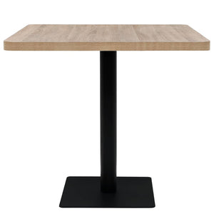 vidaXL Bistro Table MDF and Steel Square 80x80x75 cm Oak Look