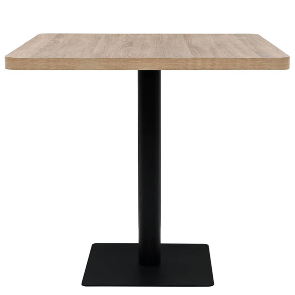 vidaXL Bistro Table MDF and Steel Square 80x80x75 cm Oak Look