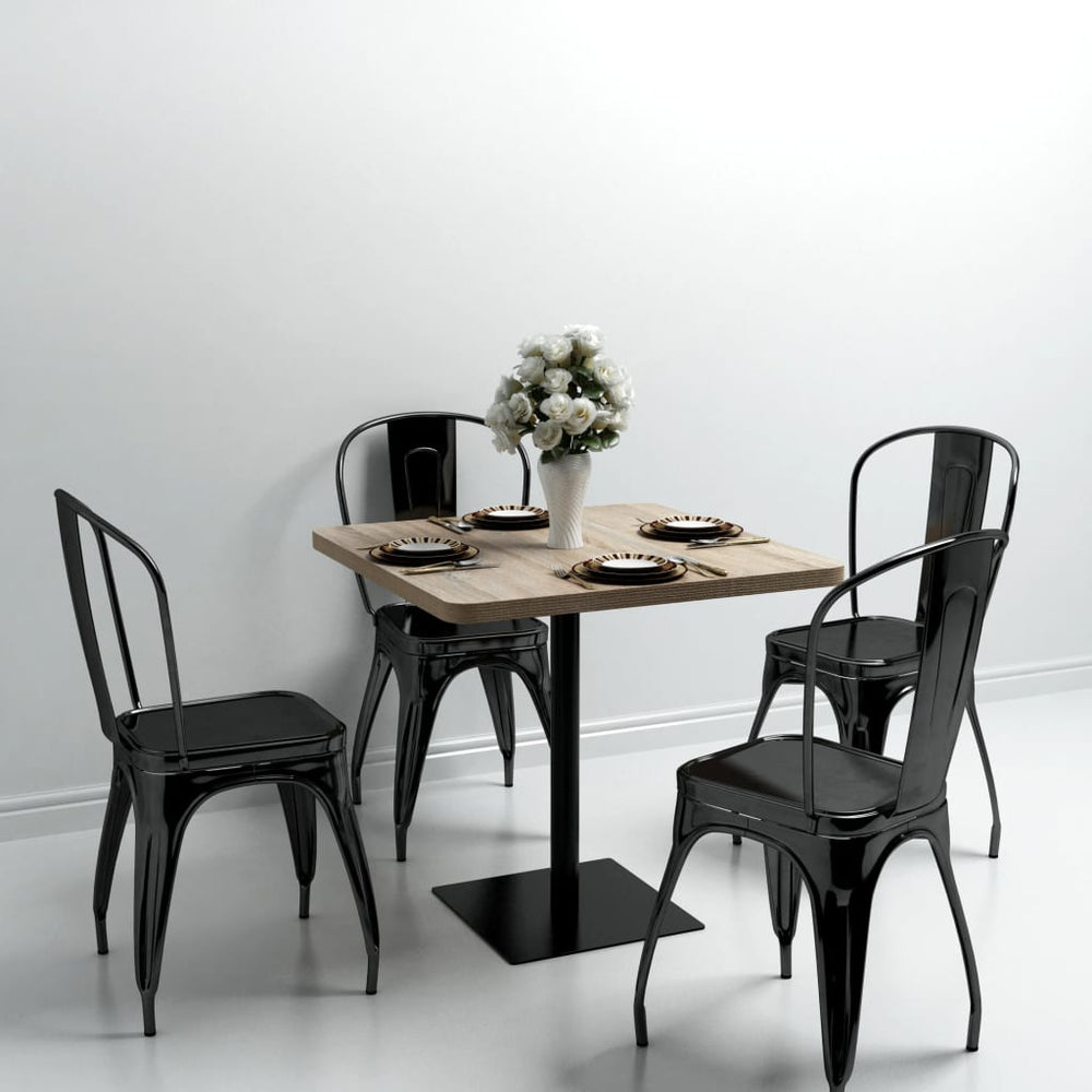 vidaXL Bistro Table MDF and Steel Square 80x80x75 cm Oak Look