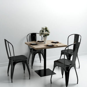 vidaXL Bistro Table MDF and Steel Square 80x80x75 cm Oak Look