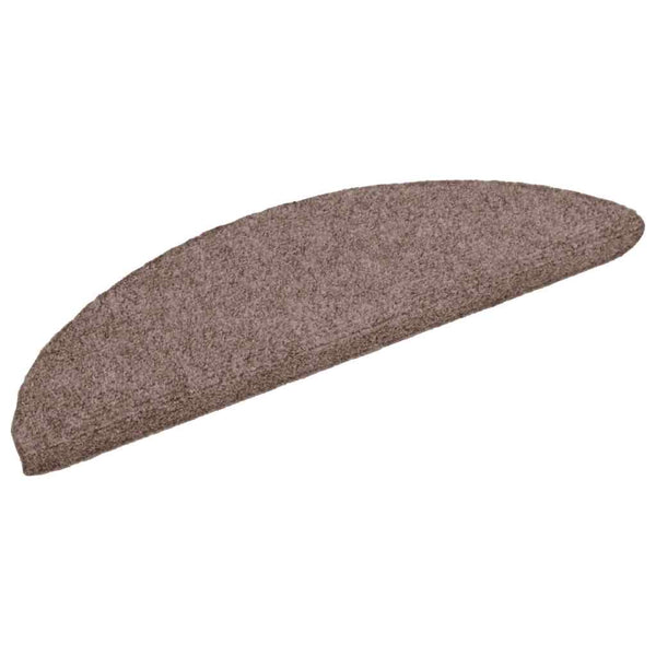 vidaXL Stair Mats Self-Adhesive 15 pcs. 56x17x3 cm Light Brown Semi-Circular