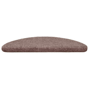 vidaXL Stair Mats Self-Adhesive 15 pcs. 56x17x3 cm Light Brown Semi-Circular