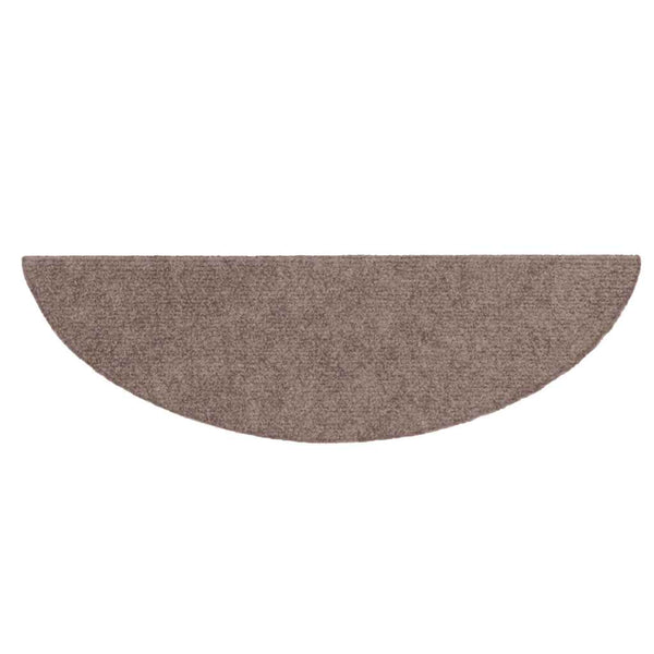 vidaXL Stair Mats Self-Adhesive 15 pcs. 56x17x3 cm Light Brown Semi-Circular