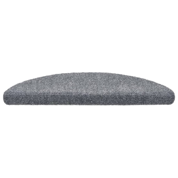 vidaXL Self-Adhesive Stair Mats 15 pcs. 56x17x3 cm Light Grey Semi-Circular