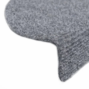 vidaXL Self-Adhesive Stair Mats 15 pcs. 56x17x3 cm Light Grey Semi-Circular
