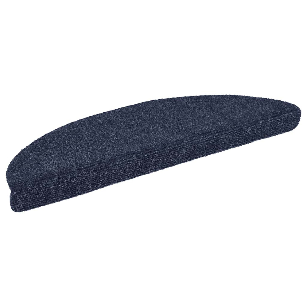 vidaXL Self-Adhesive Stair Treads 15 pcs. 56x17x3 cm Blue Semi-circular