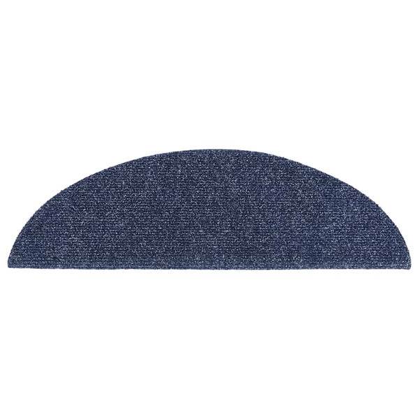 vidaXL Self-Adhesive Stair Treads 15 pcs. 56x17x3 cm Blue Semi-circular