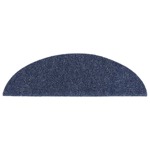 vidaXL Self-Adhesive Stair Treads 15 pcs. 56x17x3 cm Blue Semi-circular