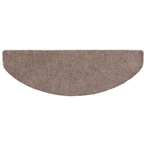 vidaXL Self-Adhesive Stair Mats 15 pcs. 65x21x4 cm Light Brown Half Round Large