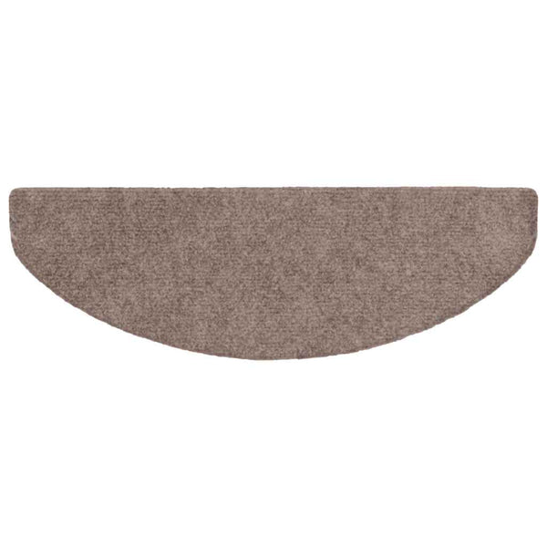 vidaXL Self-Adhesive Stair Mats 15 pcs. 65x21x4 cm Light Brown Half Round Large