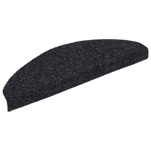 vidaXL Self-Adhesive Stair Treads 15 pcs. 65x21x4 cm Black Semi-Circular Large