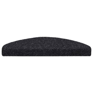 vidaXL Self-Adhesive Stair Treads 15 pcs. 65x21x4 cm Black Semi-Circular Large