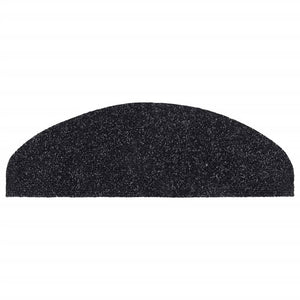 vidaXL Self-Adhesive Stair Treads 15 pcs. 65x21x4 cm Black Semi-Circular Large