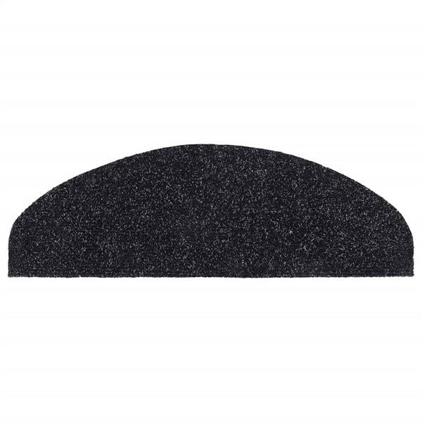 vidaXL Self-Adhesive Stair Treads 15 pcs. 65x21x4 cm Black Semi-Circular Large