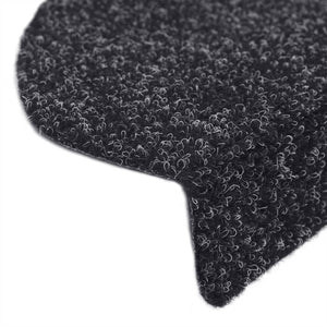 vidaXL Self-Adhesive Stair Treads 15 pcs. 65x21x4 cm Black Semi-Circular Large