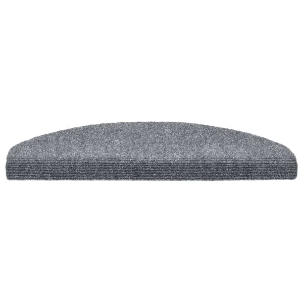 vidaXL Self-Adhesive Stair Treads 15 pcs. 65x21x4 cm Light Grey Semi-Circular Large