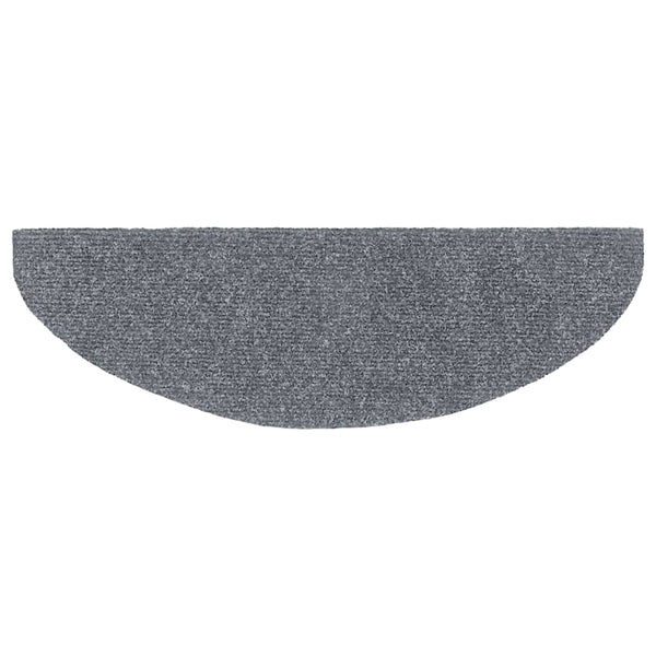 vidaXL Self-Adhesive Stair Treads 15 pcs. 65x21x4 cm Light Grey Semi-Circular Large