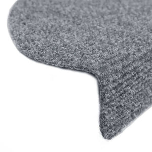 vidaXL Self-Adhesive Stair Treads 15 pcs. 65x21x4 cm Light Grey Semi-Circular Large