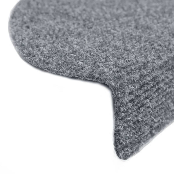 vidaXL Self-Adhesive Stair Treads 15 pcs. 65x21x4 cm Light Grey Semi-Circular Large