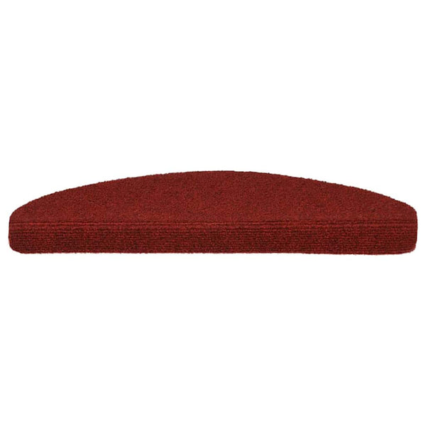 vidaXL 15-piece Self-Adhesive Stair Mats Needle Felt 65x21x4cm Red