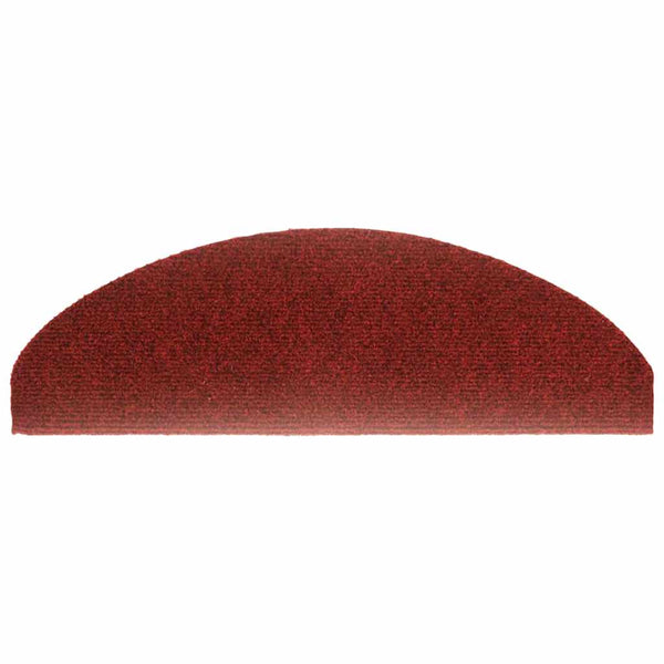 vidaXL 15-piece Self-Adhesive Stair Mats Needle Felt 65x21x4cm Red
