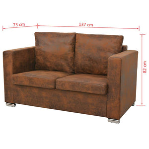 vidaXL 2-piece Sofa Set Faux Suede