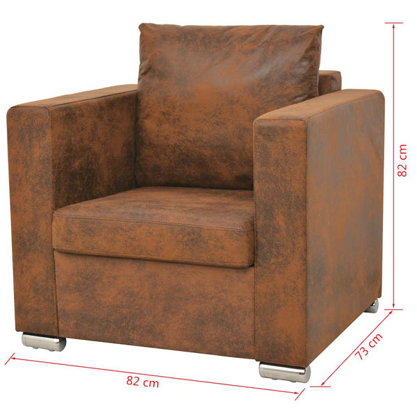 vidaXL 2-piece Sofa Set Faux Suede