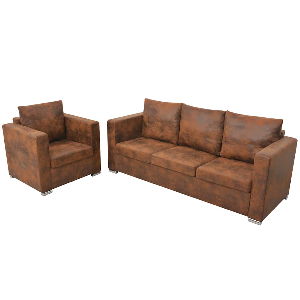 vidaXL 2-piece Sofa Set Faux Suede