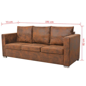 vidaXL 2-piece Sofa Set Faux Suede