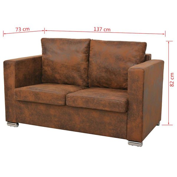 vidaXL 3-Piece Sofa Set Faux Suede