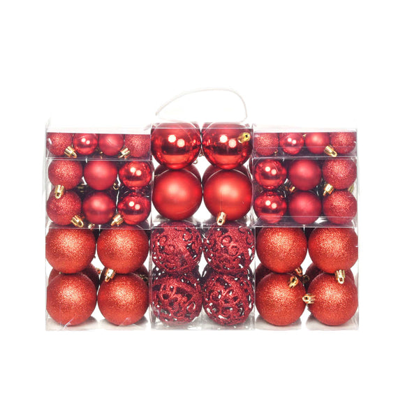 vidaXL 100-pc. Christmas Bauble Set 3/4/6 cm Red