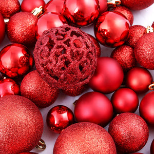 vidaXL 100-pc. Christmas Bauble Set 3/4/6 cm Red