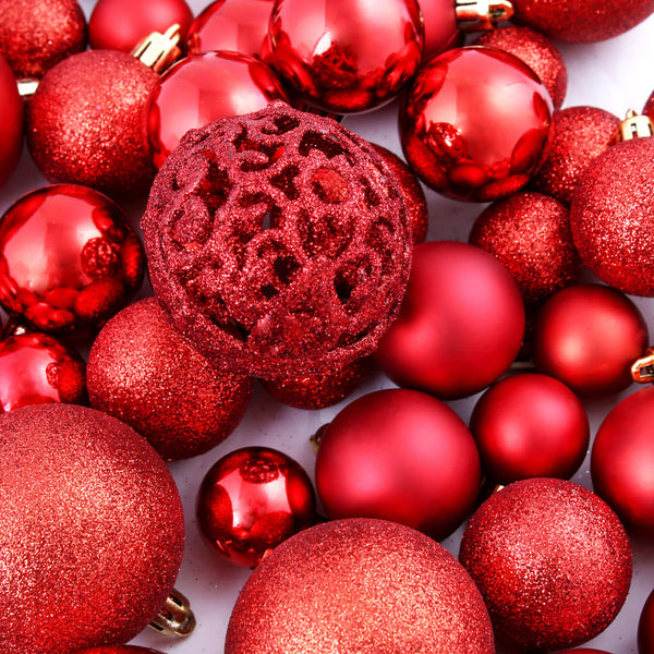 vidaXL 100-pc. Christmas Bauble Set 3/4/6 cm Red