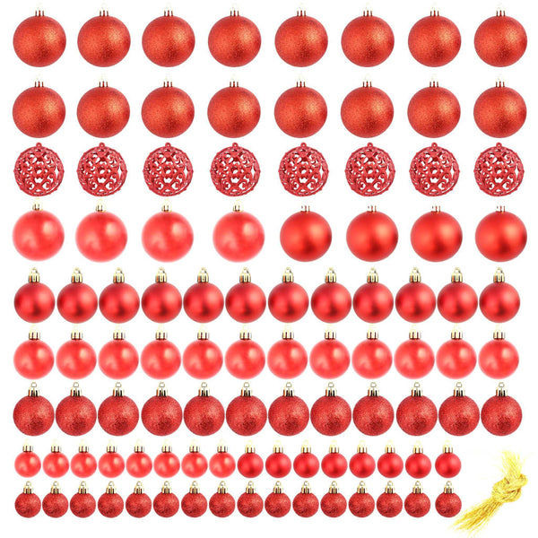 vidaXL 100-pc. Christmas Bauble Set 3/4/6 cm Red