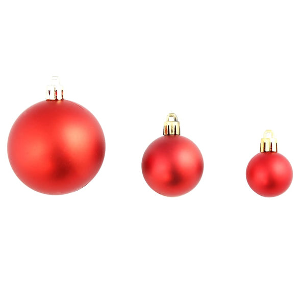 vidaXL 100-pc. Christmas Bauble Set 3/4/6 cm Red