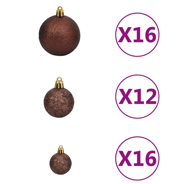 vidaXL 100-piece Christmas Ball Set 3/4/6 cm Brown/Bronze/Golden