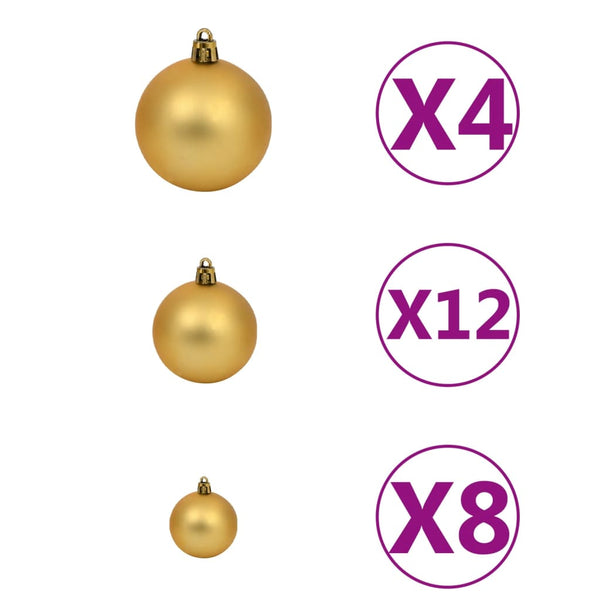 vidaXL 100-piece Christmas Ball Set 3/4/6 cm Brown/Bronze/Golden