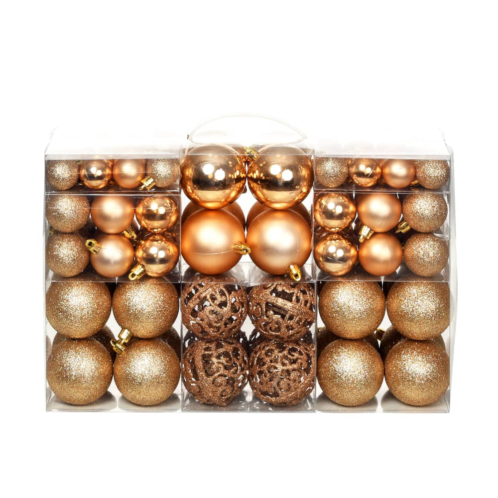 vidaXL 100-piece Christmas Ball Set 3/4/6 cm Rose Gold