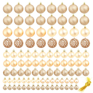 vidaXL 100-piece Christmas Ball Set 3/4/6 cm Rose Gold
