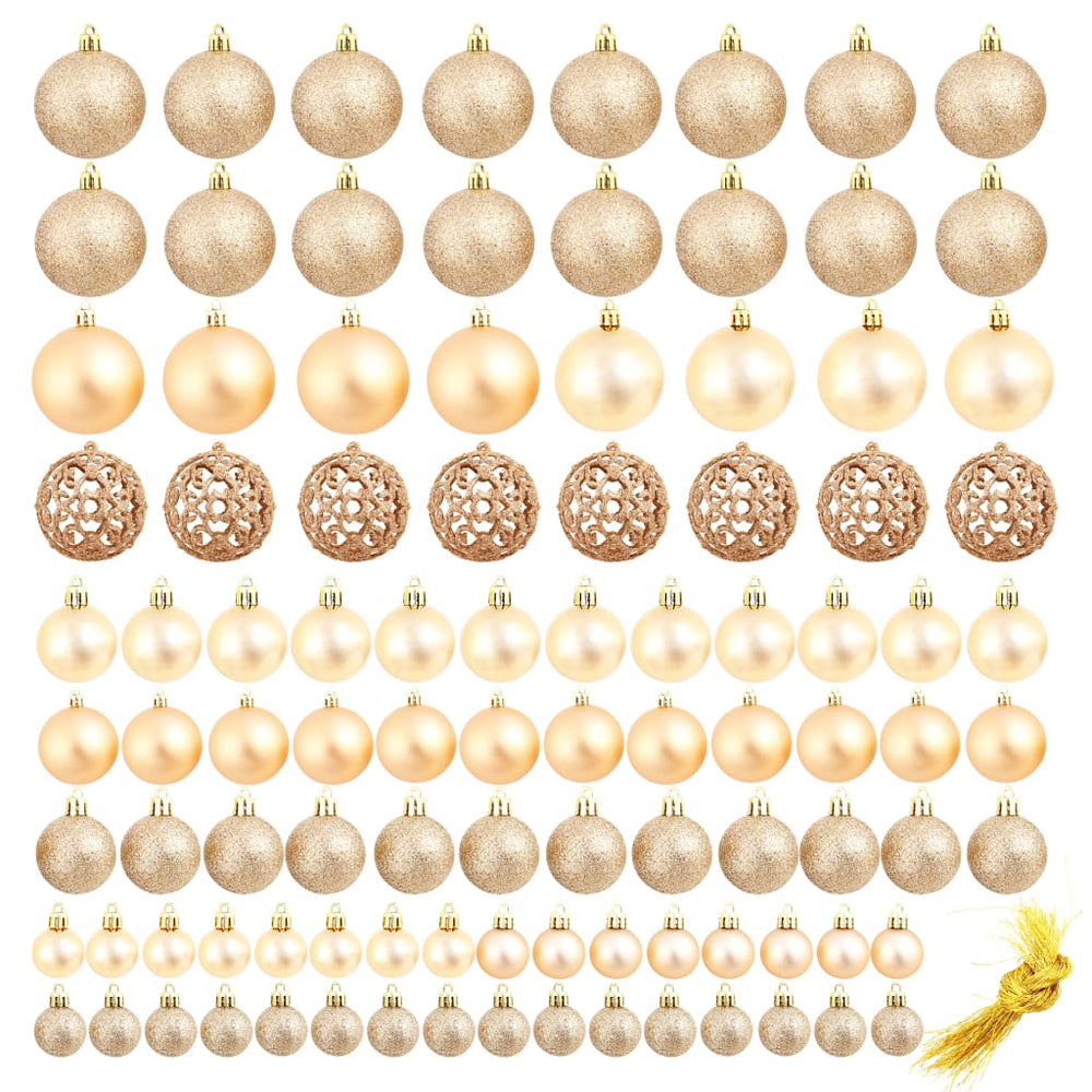 vidaXL 100-piece Christmas Ball Set 3/4/6 cm Rose Gold